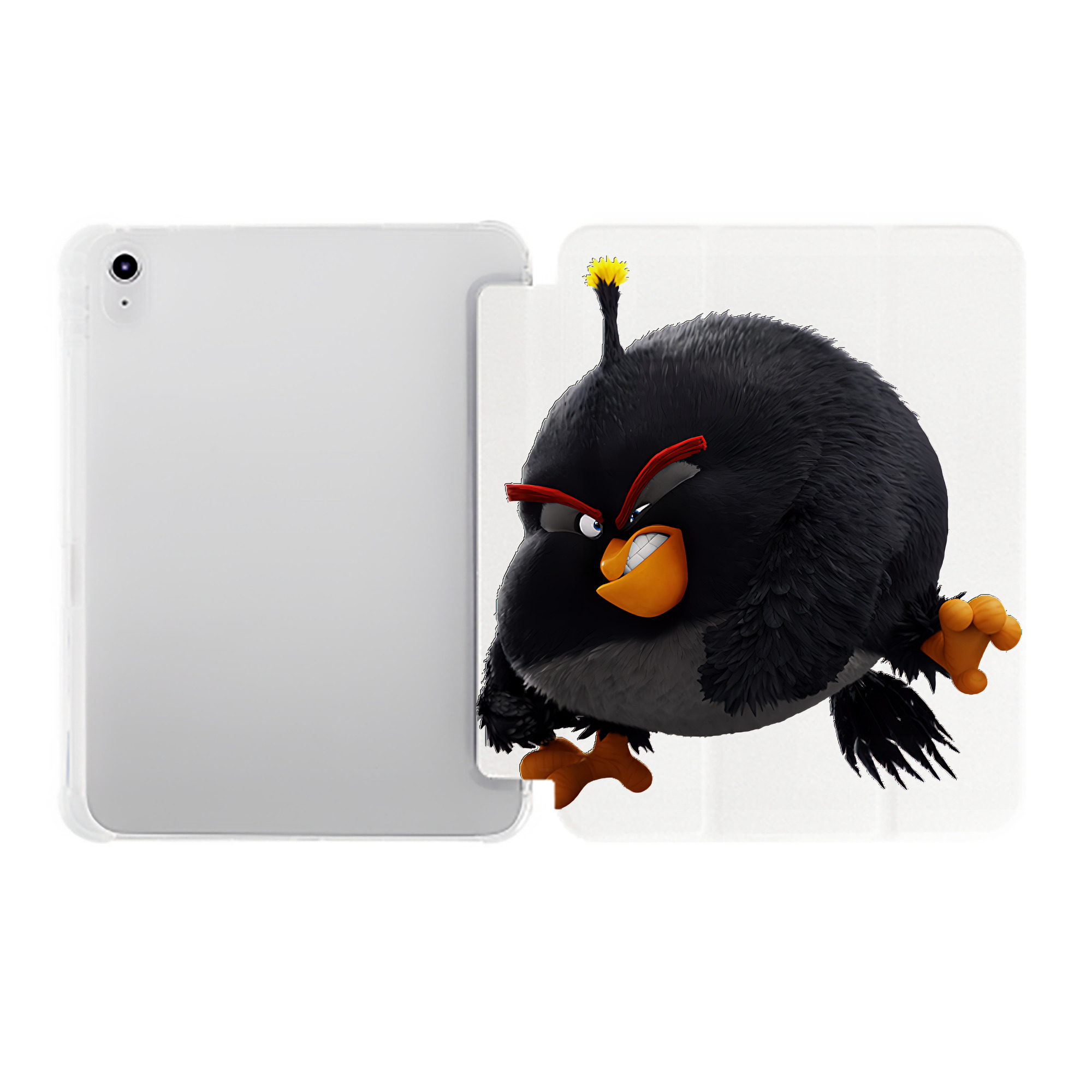 （画像用） Angry Birds アングリーバード IPad ケース ペン収納付き 三つ折りスタンド PUレザー×シリコン 対応機種9.5/10.5/10.9インチ